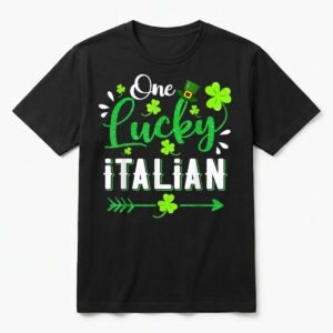 One Lucky Italian Shamrock Leprechaun Hat St Patricks Day T-Shirt