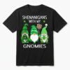 St Patricks Day Lucky Shamrock Leopard Gnomes Irish T-Shirt